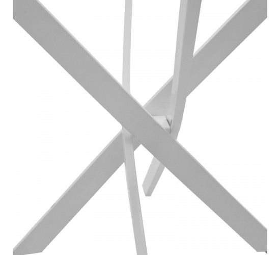 Τραπέζι Antoro γυαλί και μεταλλικά πόδια σε λευκή απόχρωση Φ100x75εκ Υλικό: METAL-GLASS 292-000115