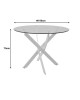 Τραπέζι Antoro γυαλί και μεταλλικά πόδια σε λευκή απόχρωση Φ100x75εκ Υλικό: METAL-GLASS 292-000115