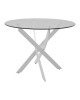 Τραπέζι Antoro γυαλί και μεταλλικά πόδια σε λευκή απόχρωση Φ100x75εκ Υλικό: METAL-GLASS 292-000115