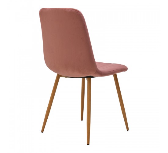 Καρέκλα Noor βελούδο σάπιο μήλο - πόδια σε φυσική απόχρωση 44x53x86εκ Υλικό: METAL-FABRIC 292-000118