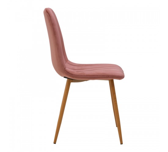 Καρέκλα Noor βελούδο σάπιο μήλο - πόδια σε φυσική απόχρωση 44x53x86εκ Υλικό: METAL-FABRIC 292-000118