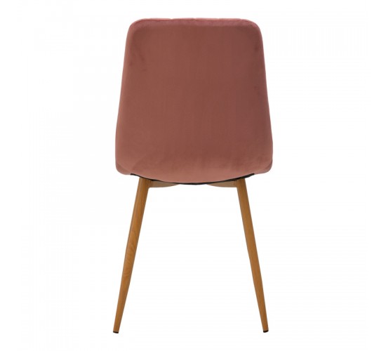 Καρέκλα Noor βελούδο σάπιο μήλο - πόδια σε φυσική απόχρωση 44x53x86εκ Υλικό: METAL-FABRIC 292-000118