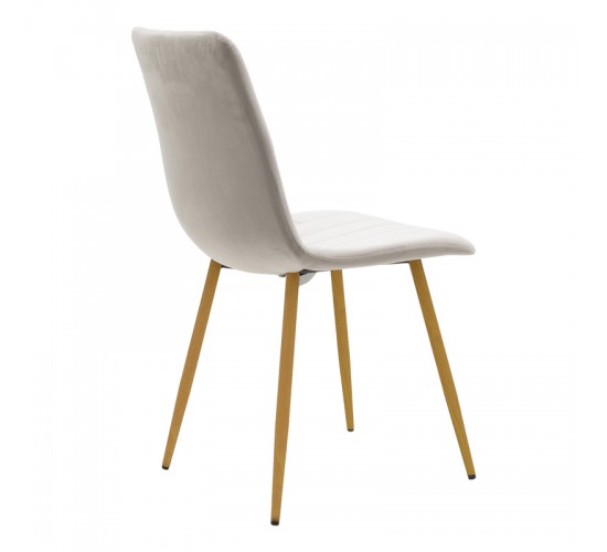 Καρέκλα Noor βελούδο γκρι - πόδια σε φυσική απόχρωση 44x53x86εκ Υλικό: METAL-FABRIC 292-000119