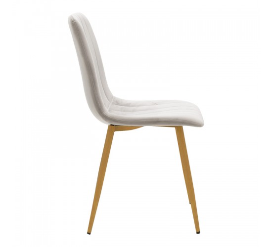 Καρέκλα Noor βελούδο γκρι - πόδια σε φυσική απόχρωση 44x53x86εκ Υλικό: METAL-FABRIC 292-000119