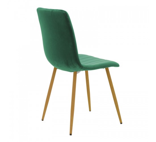 Καρέκλα Noor βελούδο κυπαρισσί - πόδια σε φυσική απόχρωση 44x53x86εκ Υλικό: METAL-FABRIC 292-000120