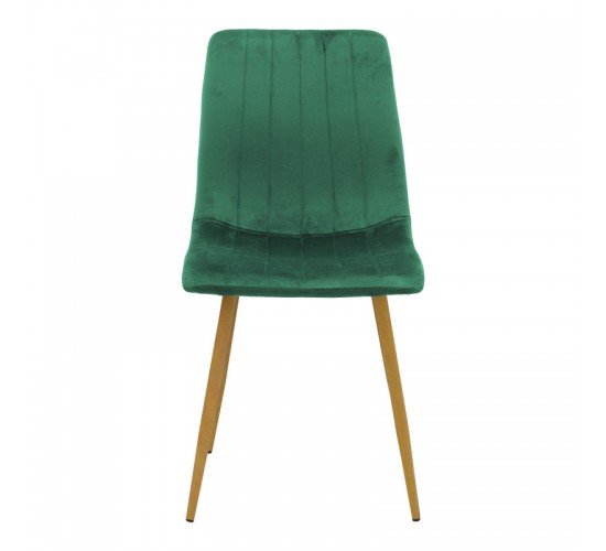 Καρέκλα Noor βελούδο κυπαρισσί - πόδια σε φυσική απόχρωση 44x53x86εκ Υλικό: METAL-FABRIC 292-000120