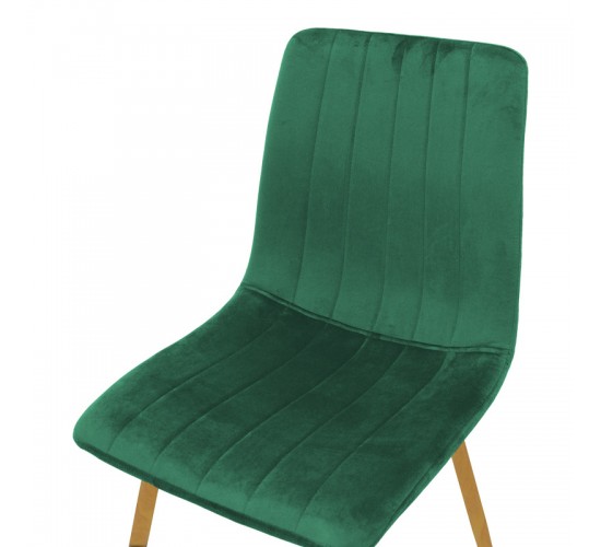 Καρέκλα Noor βελούδο κυπαρισσί - πόδια σε φυσική απόχρωση 44x53x86εκ Υλικό: METAL-FABRIC 292-000120