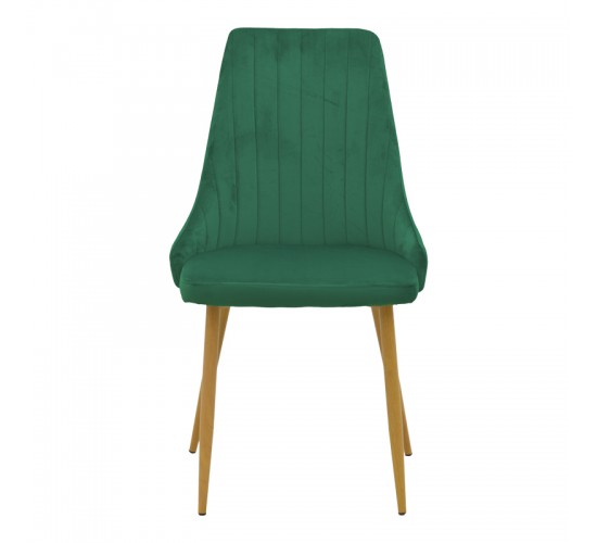 Καρέκλα Azori κυπαρισσί βελούδο με μεταλλικό πόδι σε φυσική απόχρωση 49x55x85εκ Υλικό: METAL - VELVET 292-000121