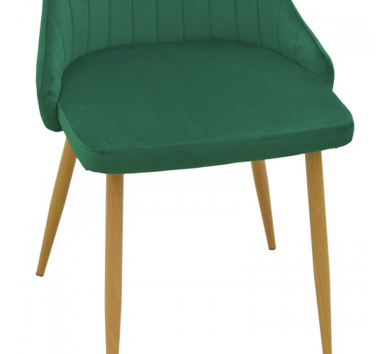 Καρέκλα Azori κυπαρισσί βελούδο με μεταλλικό πόδι σε φυσική απόχρωση 49x55x85εκ Υλικό: METAL - VELVET 292-000121