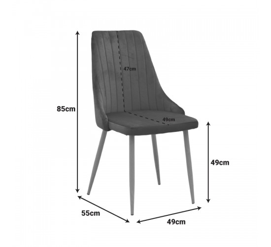 Καρέκλα Azori κυπαρισσί βελούδο με μεταλλικό πόδι σε φυσική απόχρωση 49x55x85εκ Υλικό: METAL - VELVET 292-000121