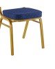 Καρέκλα συνεδρίου Hilton στοιβαζόμενη ύφασμα μπλε-μέταλλο χρυσό 40x42x92εκ Υλικό: FABRIC - SRONGE - METAL - STEEL PIPE 1MM - SEAT THICKNESS 6MM 294-000002