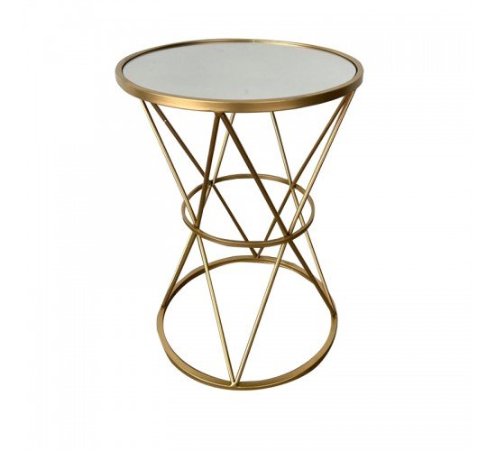 Βοηθητικό τραπέζι σαλονιού Vogarton Inart χρυσό 40x40x56εκ Υλικό: METAL 295-000012