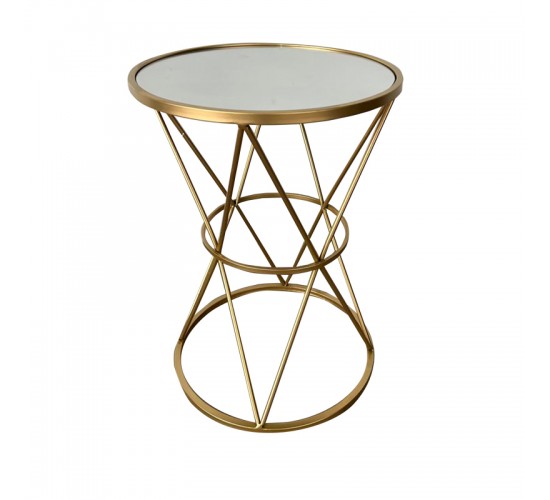 Βοηθητικό τραπέζι σαλονιού Vogarton Inart χρυσό 40x40x56εκ Υλικό: METAL 295-000012