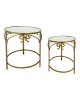 Βοηθητικό τραπέζι Frensia Inart σετ 2τεμ  μέταλλο σε χρυσή απόχρωση Υλικό: METAL 295-000031