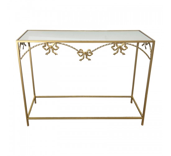 Κονσόλα Frensia Inart μέταλλο σε χρυσή απόχρωση 100x30x80εκ Υλικό: METAL 295-000032