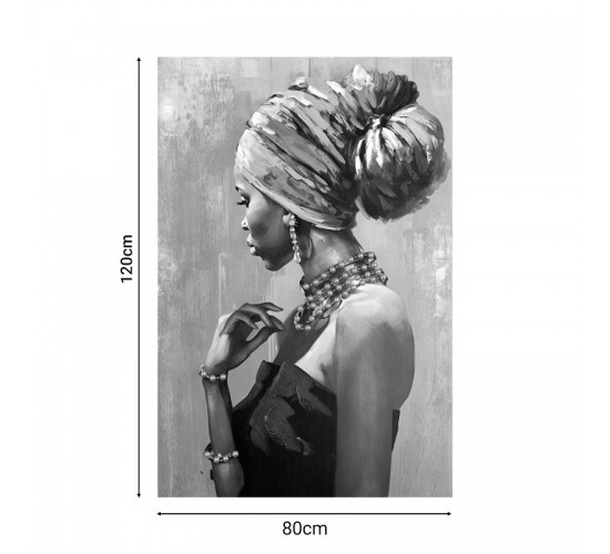 Πίνακας σε καμβά African 3D Inart 80x3x120εκ Υλικό: FIR WOOD - CANVAS 296-000005