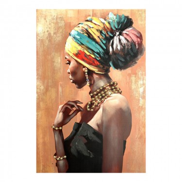 Πίνακας σε καμβά African 3D Inart 80x3x120εκ Υλικό: FIR WOOD - CANVAS 296-000005