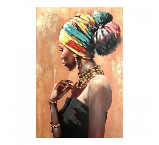 Πίνακας σε καμβά African 3D Inart 80x3x120εκ Υλικό: FIR WOOD - CANVAS 296-000005
