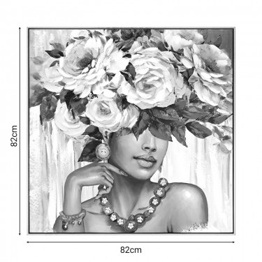 Πίνακας σε καμβά Flowergirl Inart 82x4.5x82εκ Υλικό: FIR WOOD - CANVAS 296-000006