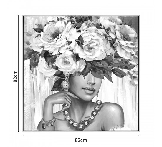 Πίνακας σε καμβά Flowergirl Inart 82x4.5x82εκ Υλικό: FIR WOOD - CANVAS 296-000006