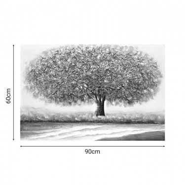 Πίνακας σε καμβά Forestree 3D Inart 90x3x60εκ Υλικό: FIR WOOD - CANVAS 296-000011