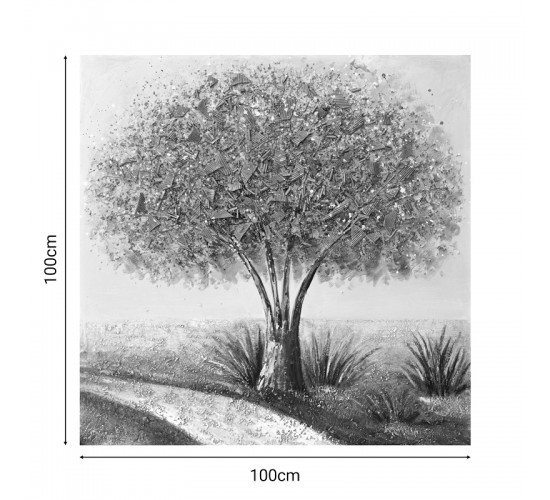 Πίνακας σε καμβά Forestree I 3D Inart 100x3x100εκ Υλικό: FIR WOOD - CANVAS 296-000013