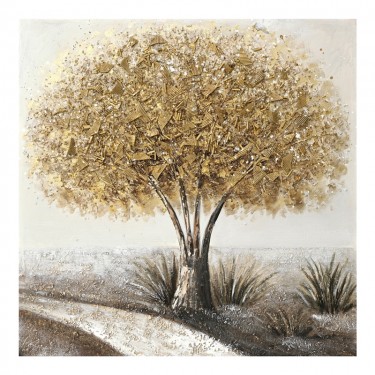 Πίνακας σε καμβά Forestree I 3D Inart 100x3x100εκ Υλικό: FIR WOOD - CANVAS 296-000013