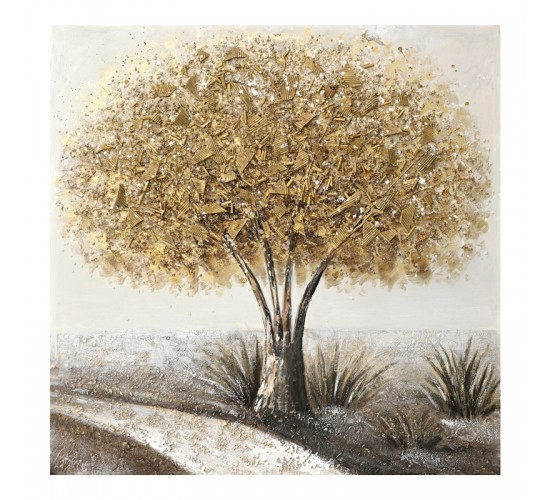 Πίνακας σε καμβά Forestree I 3D Inart 100x3x100εκ Υλικό: FIR WOOD - CANVAS 296-000013