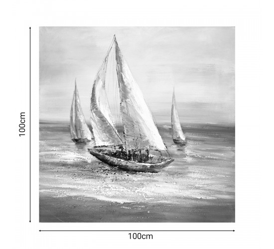 Πίνακας σε καμβά Sailer Inart 100x3x100εκ Υλικό: FIR WOOD - CANVAS 296-000025