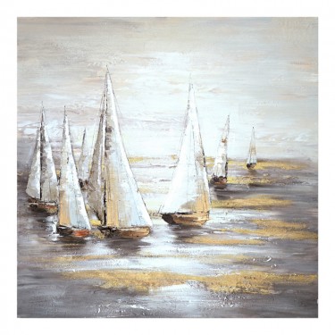 Πίνακας σε καμβά Sailer I Inart 100x3x100εκ Υλικό: FIR WOOD - CANVAS 296-000026