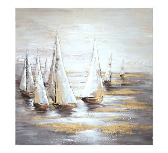 Πίνακας σε καμβά Sailer I Inart 100x3x100εκ Υλικό: FIR WOOD - CANVAS 296-000026