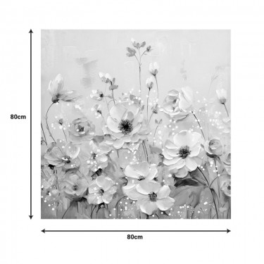 Πίνακας σε καμβά Rozy I Inart 80x3x80εκ Υλικό: FIR WOOD - CANVAS 296-000043