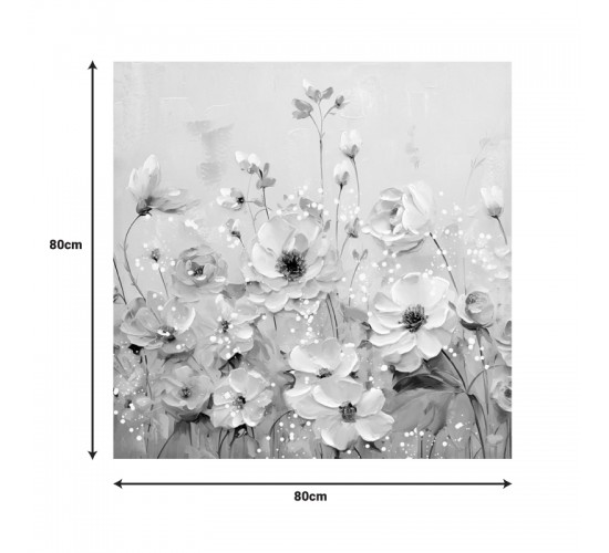 Πίνακας σε καμβά Rozy I Inart 80x3x80εκ Υλικό: FIR WOOD - CANVAS 296-000043