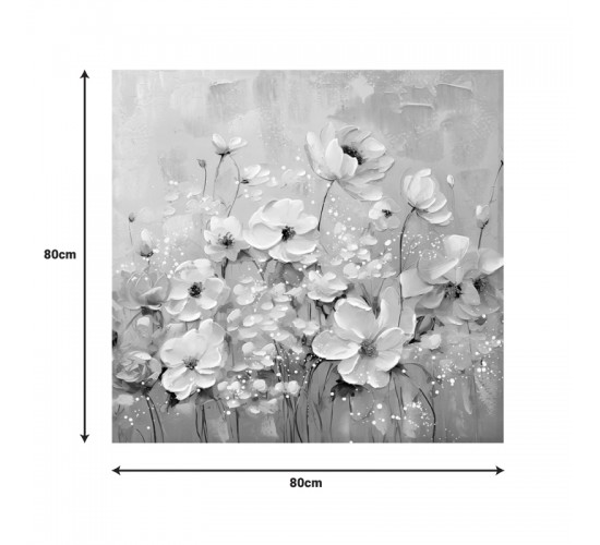 Πίνακας σε καμβά Rozy II Inart 80x3x80εκ Υλικό: FIR WOOD - CANVAS 296-000044