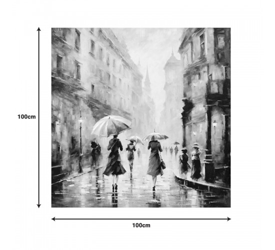 Πίνακας σε καμβά Nightdream II Inart 100x3x100εκ Υλικό: FIR WOOD - CANVAS 296-000046