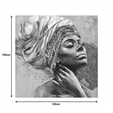 Πίνακας σε καμβά Africana 3D Inart 100x3x100εκ Υλικό: FIR WOOD - CANVAS 296-000047