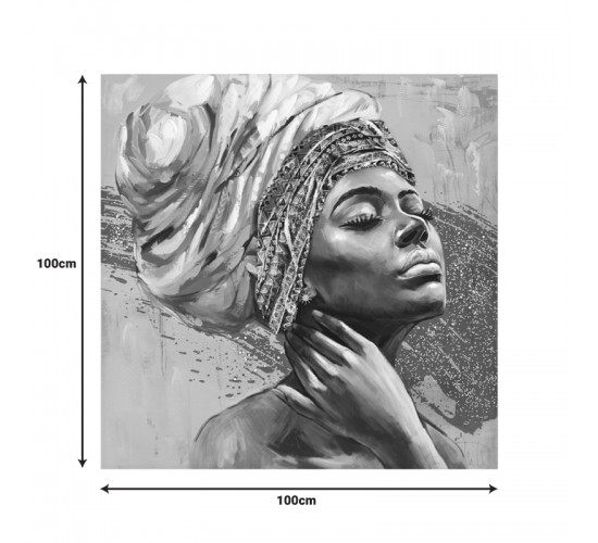 Πίνακας σε καμβά Africana 3D Inart 100x3x100εκ Υλικό: FIR WOOD - CANVAS 296-000047