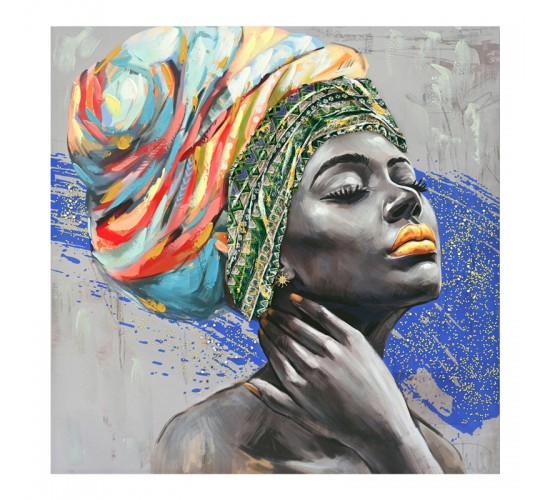 Πίνακας σε καμβά Africana 3D Inart 100x3x100εκ Υλικό: FIR WOOD - CANVAS 296-000047