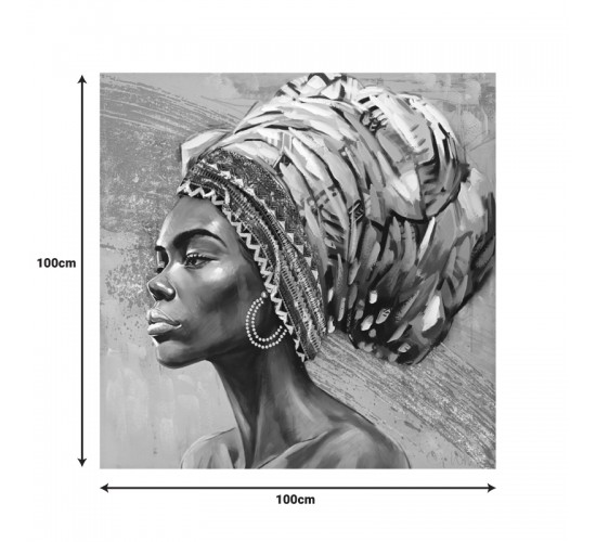 Πίνακας σε καμβά Africana I 3D Inart 100x3x100εκ Υλικό: FIR WOOD - CANVAS 296-000048
