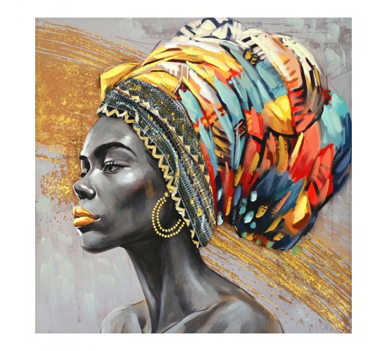 Πίνακας σε καμβά Africana I 3D Inart 100x3x100εκ Υλικό: FIR WOOD - CANVAS 296-000048
