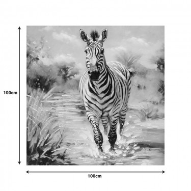 Πίνακας σε καμβά Zebrero Inart 100x3x100εκ Υλικό: FIR WOOD - CANVAS 296-000050