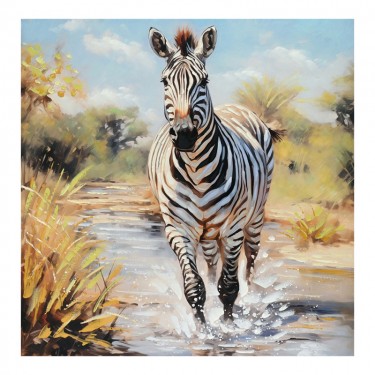 Πίνακας σε καμβά Zebrero Inart 100x3x100εκ Υλικό: FIR WOOD - CANVAS 296-000050