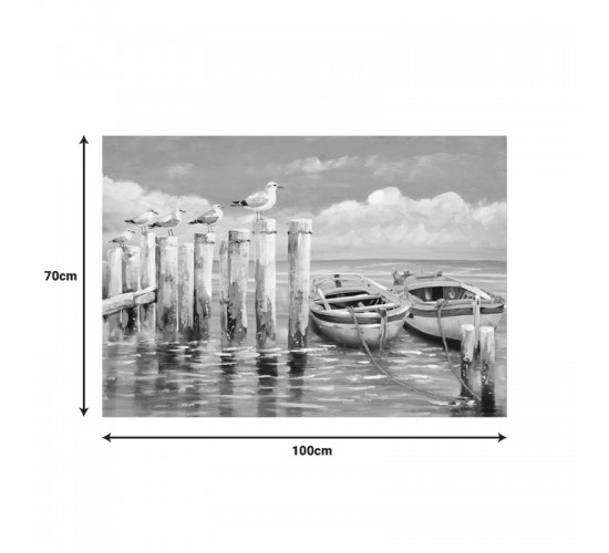 Πίνακας σε καμβά Port Inart 100x3x70εκ Υλικό: FIR WOOD - CANVAS 296-000051