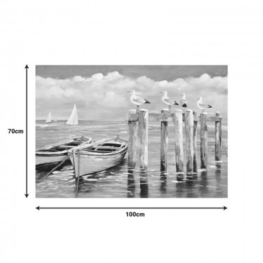 Πίνακας σε καμβά Port I Inart 100x3x70εκ Υλικό: FIR WOOD - CANVAS 296-000052