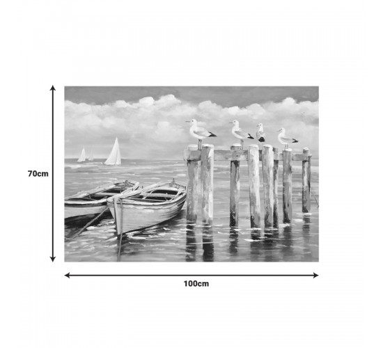 Πίνακας σε καμβά Port I Inart 100x3x70εκ Υλικό: FIR WOOD - CANVAS 296-000052
