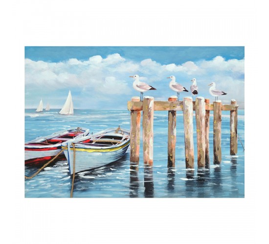 Πίνακας σε καμβά Port I Inart 100x3x70εκ Υλικό: FIR WOOD - CANVAS 296-000052