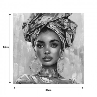 Πίνακας σε καμβά Turban 3D Inart 80x3x80εκ Υλικό: FIR WOOD - CANVAS 296-000057