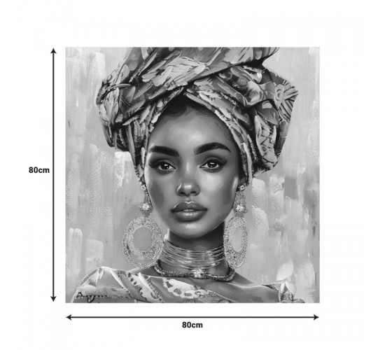 Πίνακας σε καμβά Turban 3D Inart 80x3x80εκ Υλικό: FIR WOOD - CANVAS 296-000057