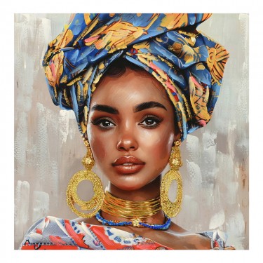 Πίνακας σε καμβά Turban 3D Inart 80x3x80εκ Υλικό: FIR WOOD - CANVAS 296-000057