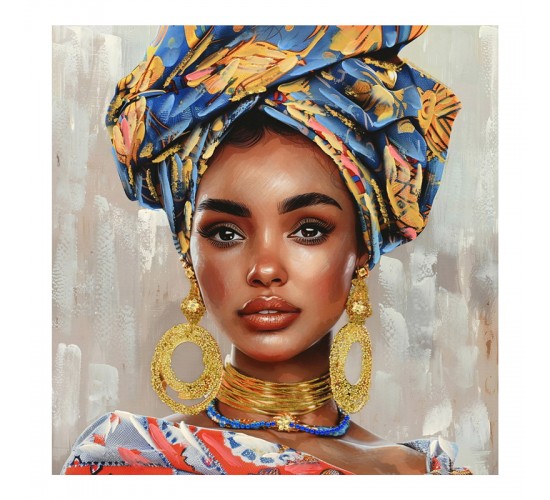 Πίνακας σε καμβά Turban 3D Inart 80x3x80εκ Υλικό: FIR WOOD - CANVAS 296-000057